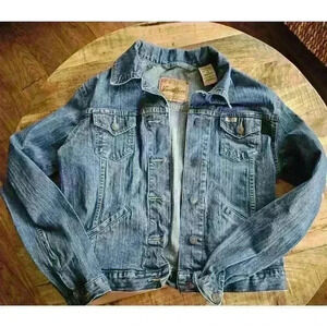 Levi Strauss Signature Sz S Trucker Jean Jacket Womens Blue Denim